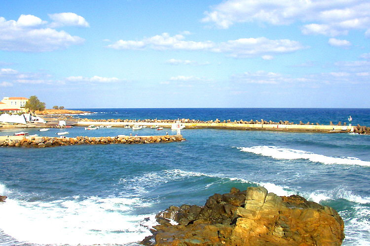 Panormo: View of the entrance to the port