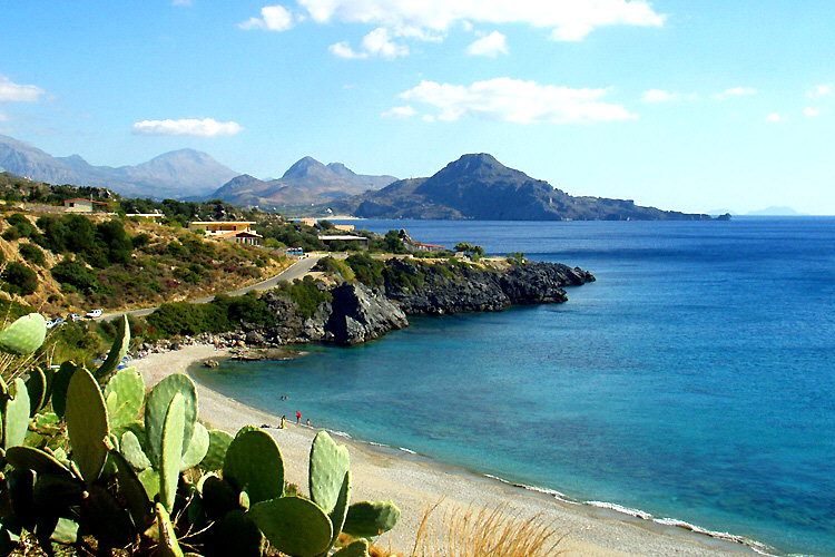 Plakias: View of the bay from Souda beach