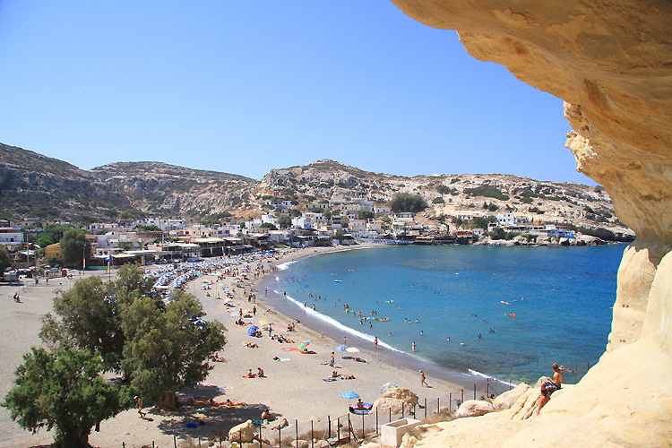Matala: View of the beach